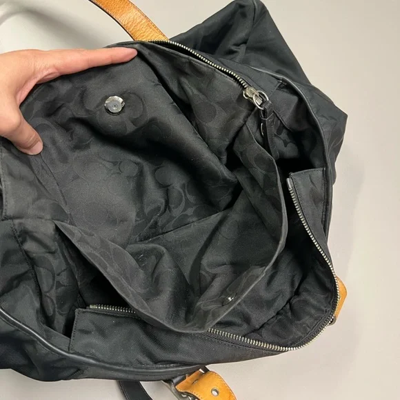 Coach 5173 Nylon Large Black Tote Bag - Picture 10 of 13